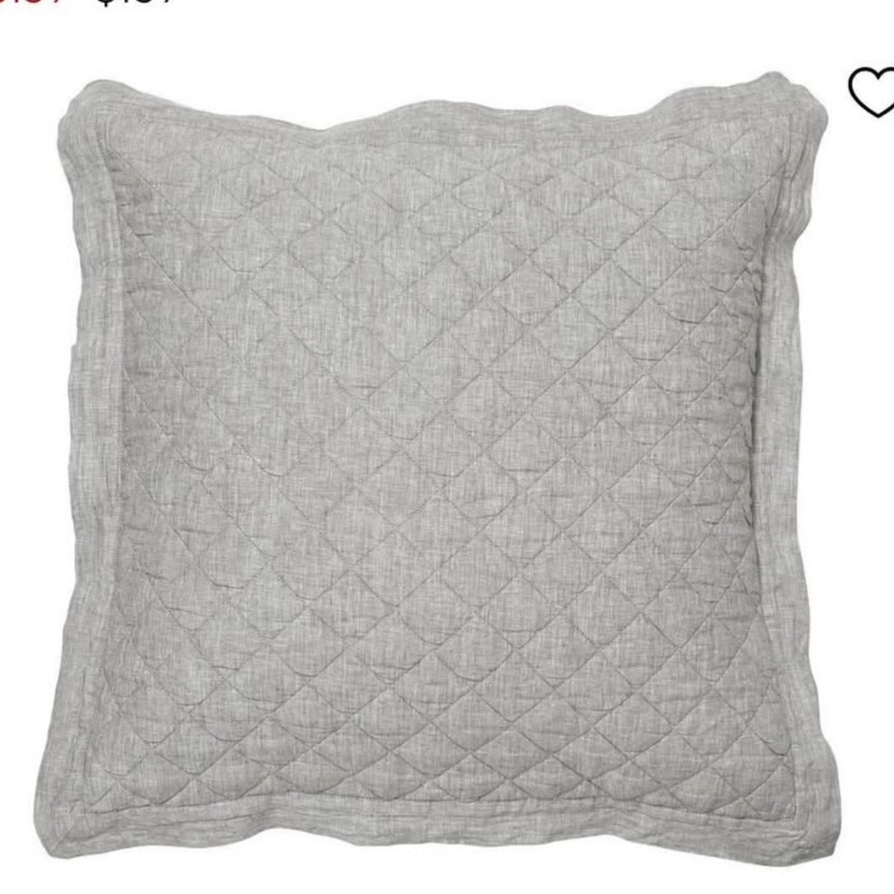 Pottery Barn Belgian Flax Linen Euro Sham in Flagstone